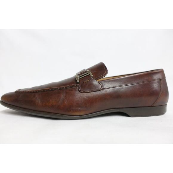 MAGNANNI Men Loafers Lino Strap Penny Size 10.5 M Brown Slip-On Dress Shoes main image 4